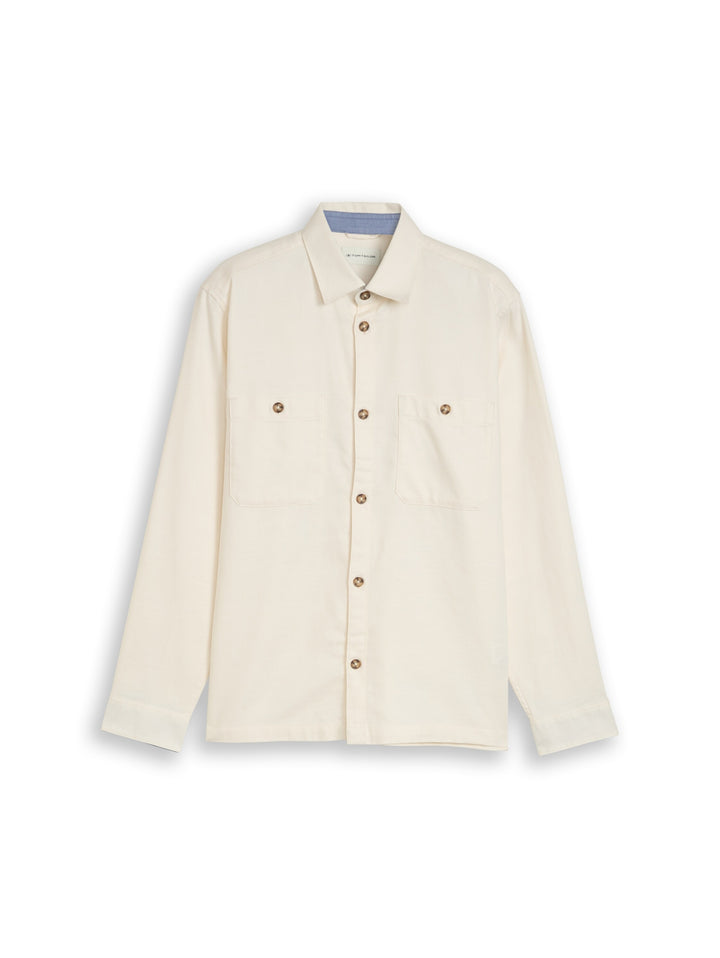 light structured overshirt, Gardenia White 10348 Bild 1