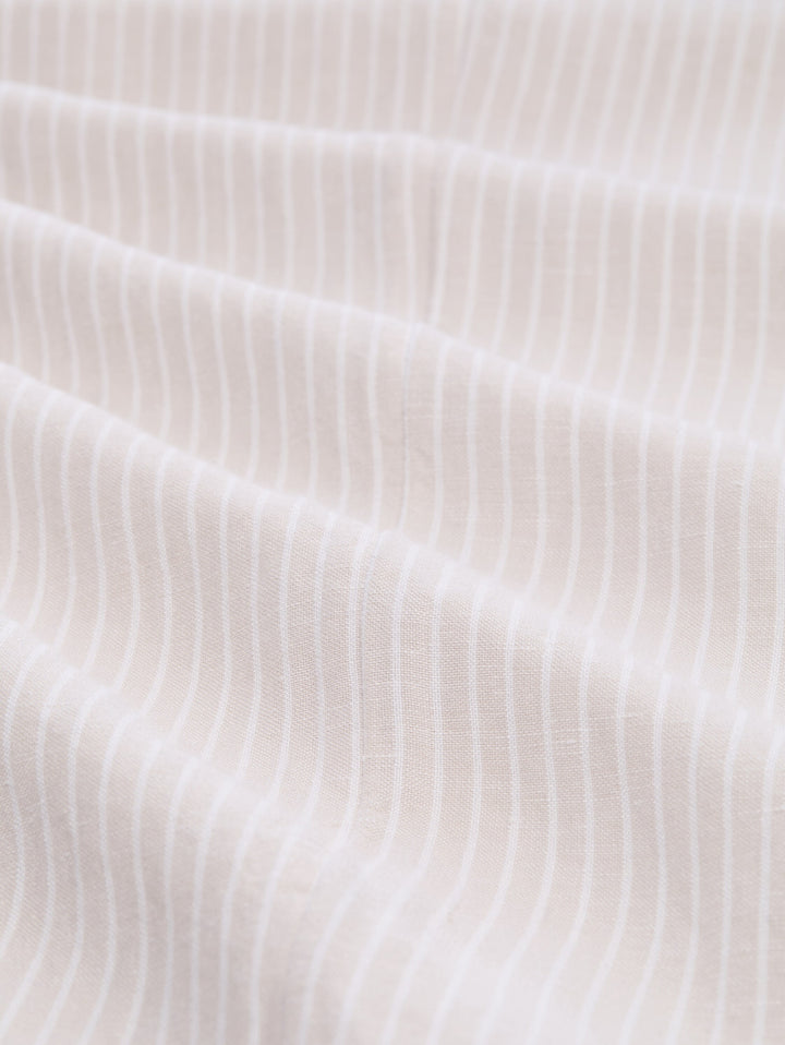 linen loose fit wide leg pants, taupe white irregular stripe 40073 Bild 4