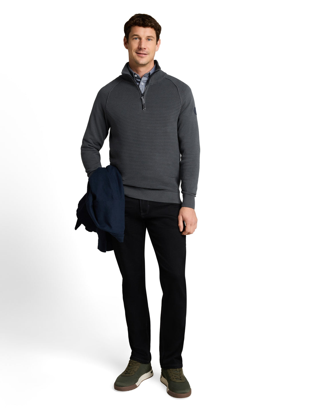 minimal structured troyer knit, Darkest Olive 14406 Bild 3