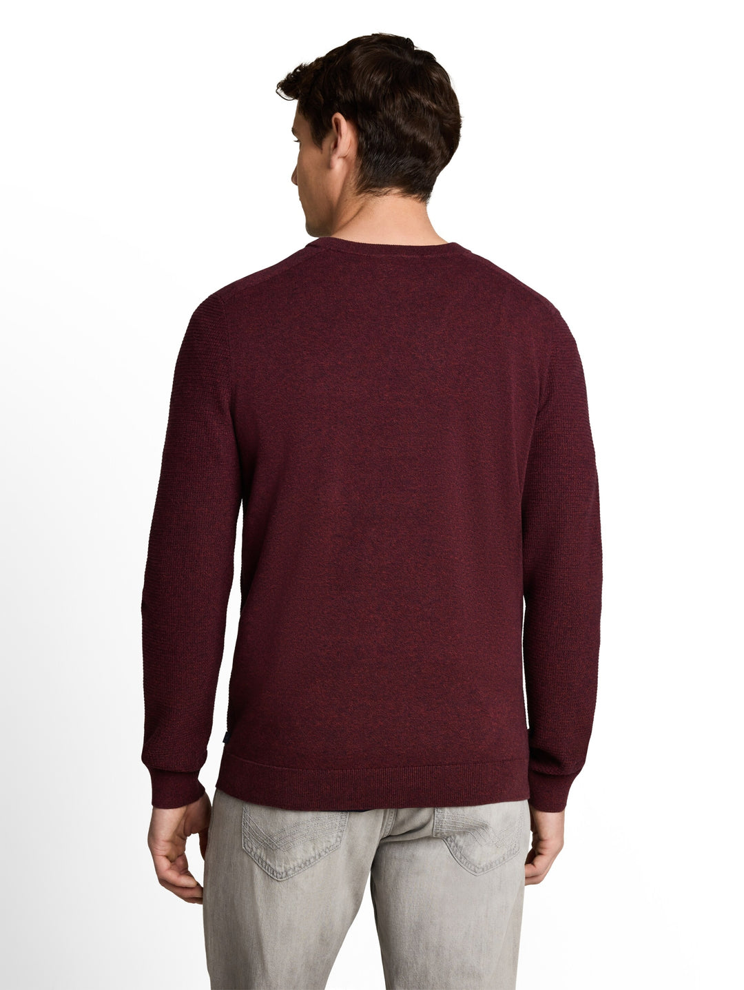 mouline structured crew neck k, red navy mouline 34249 Bild 4