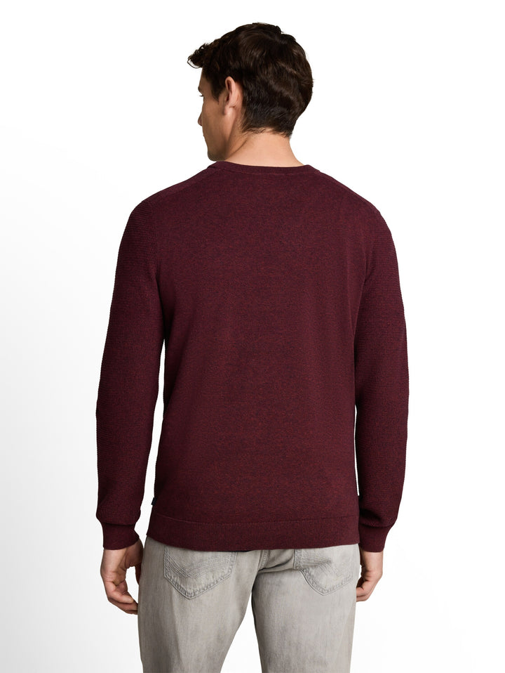 mouline structured crew neck k, red navy mouline 34249 Bild 4
