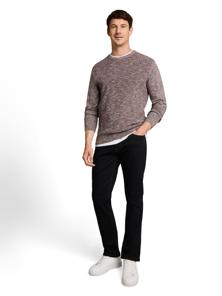 multi color crew neck knit, olive red white mouline 41181 Bild 3