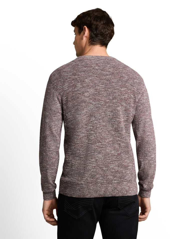 multi color crew neck knit, olive red white mouline 41181 Bild 4