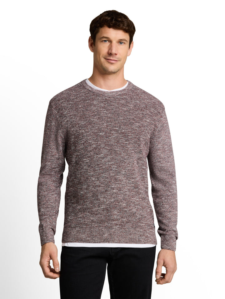 multi color crew neck knit, olive red white mouline 41181 Bild 6