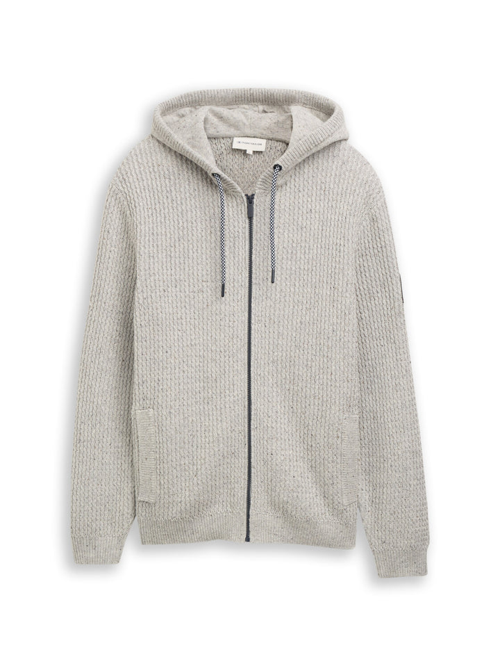multicolor hood jacket knit, light grey melange multi neps 36944 Bild 1