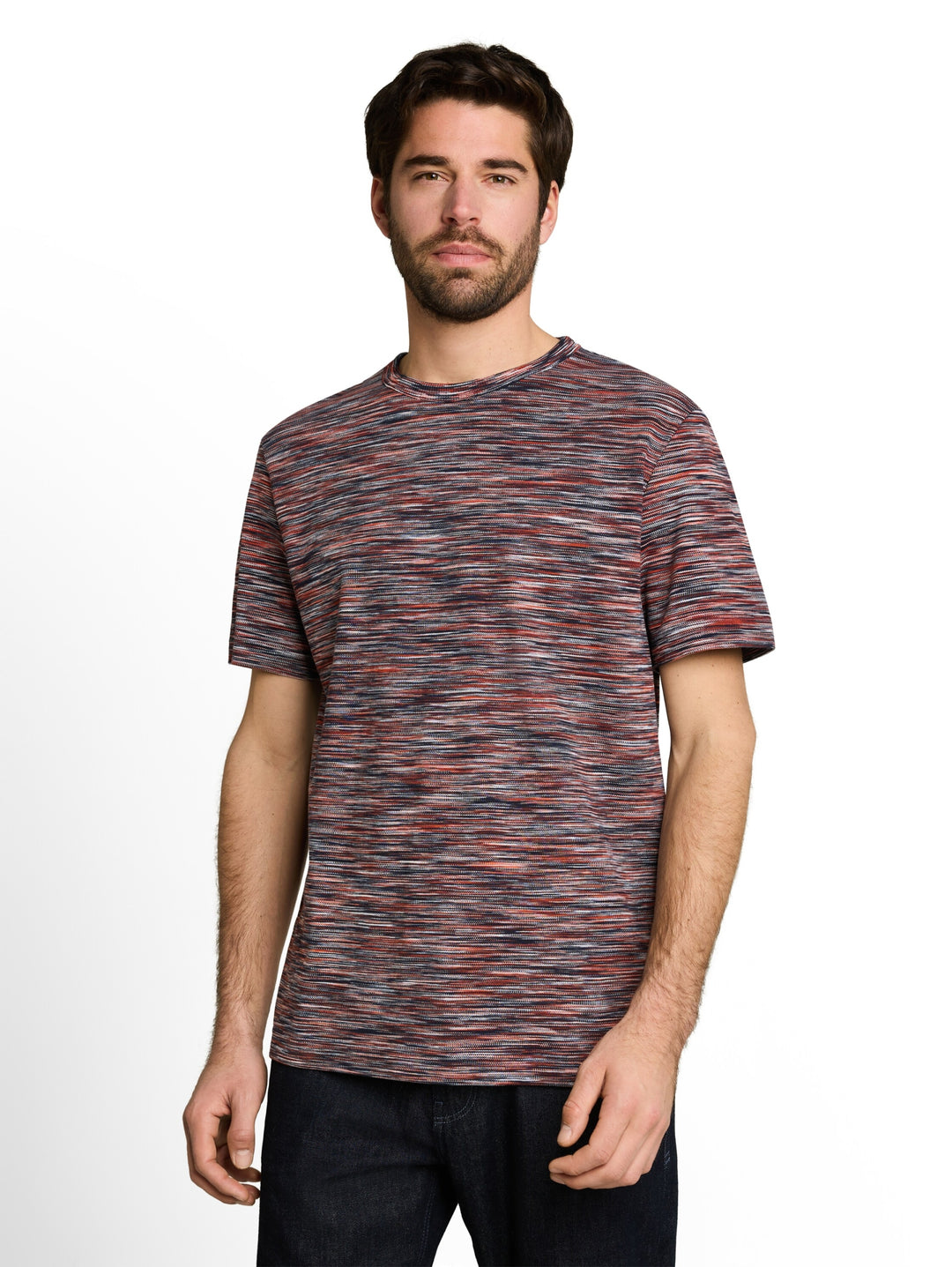 multicolored t-shirt, green red navy spacedye pique 40358 Bild 5
