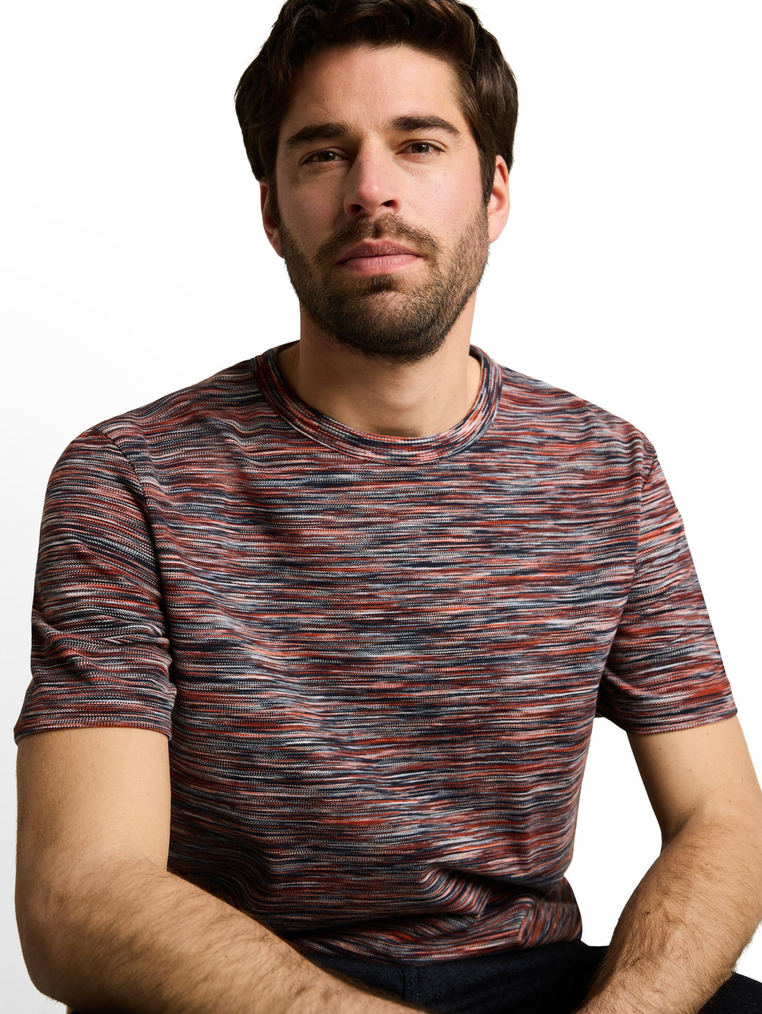 multicolored t-shirt, green red navy spacedye pique 40358 Bild 6