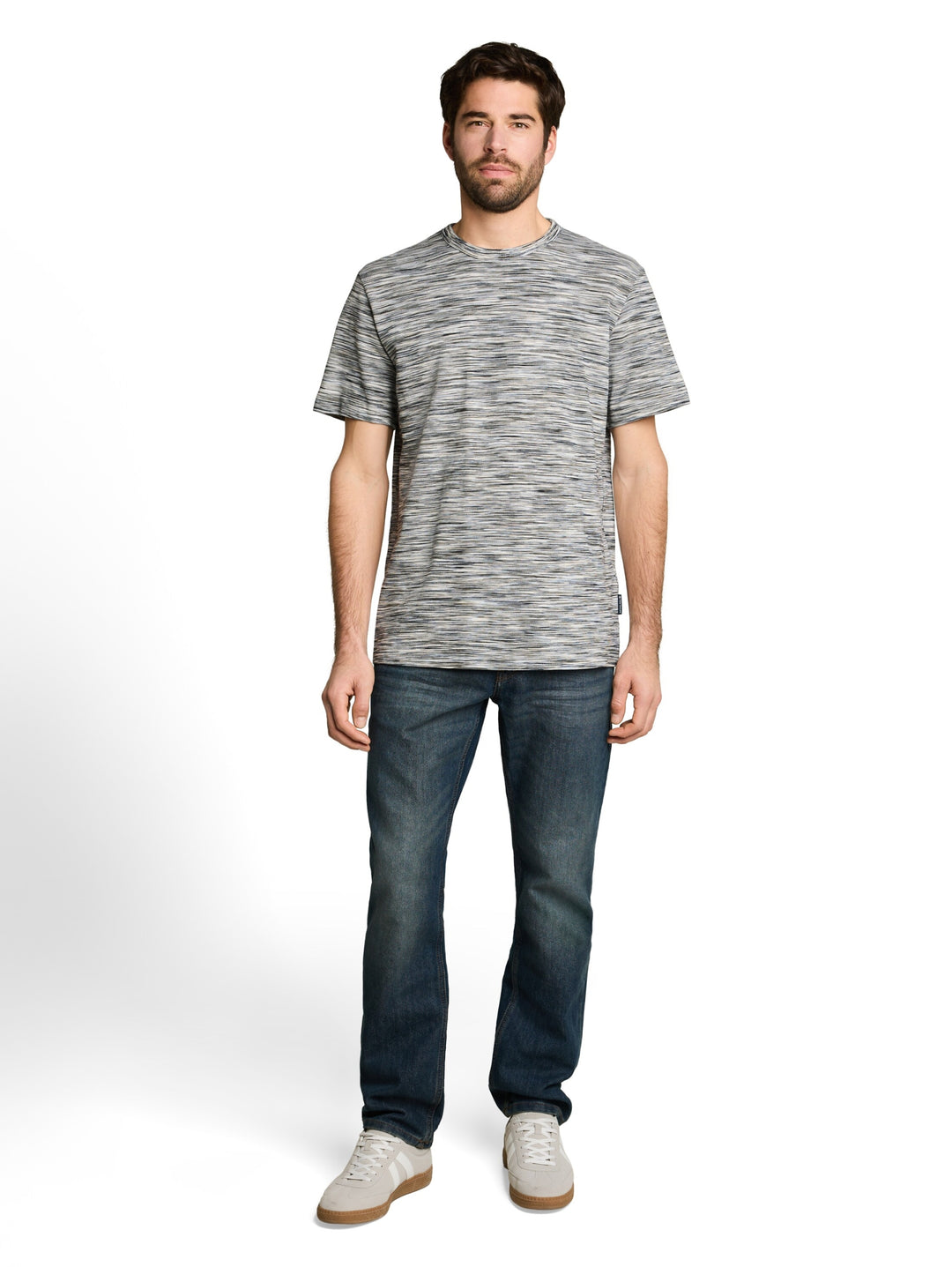 multicolored t-shirt, white green spacedye pique 40356 Bild 3