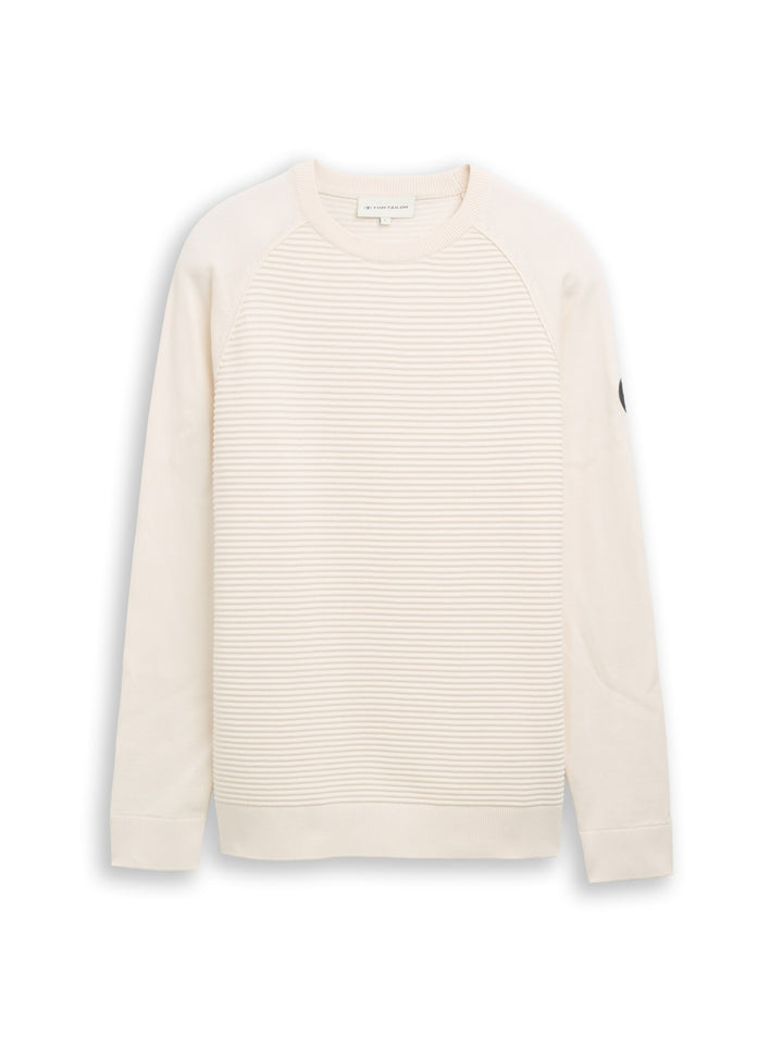 ottoman structured crew neck k, Gardenia White 10348 Bild 1