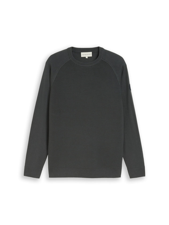 ottoman structured crew neck k, Darkest Olive 14406 Bild 1