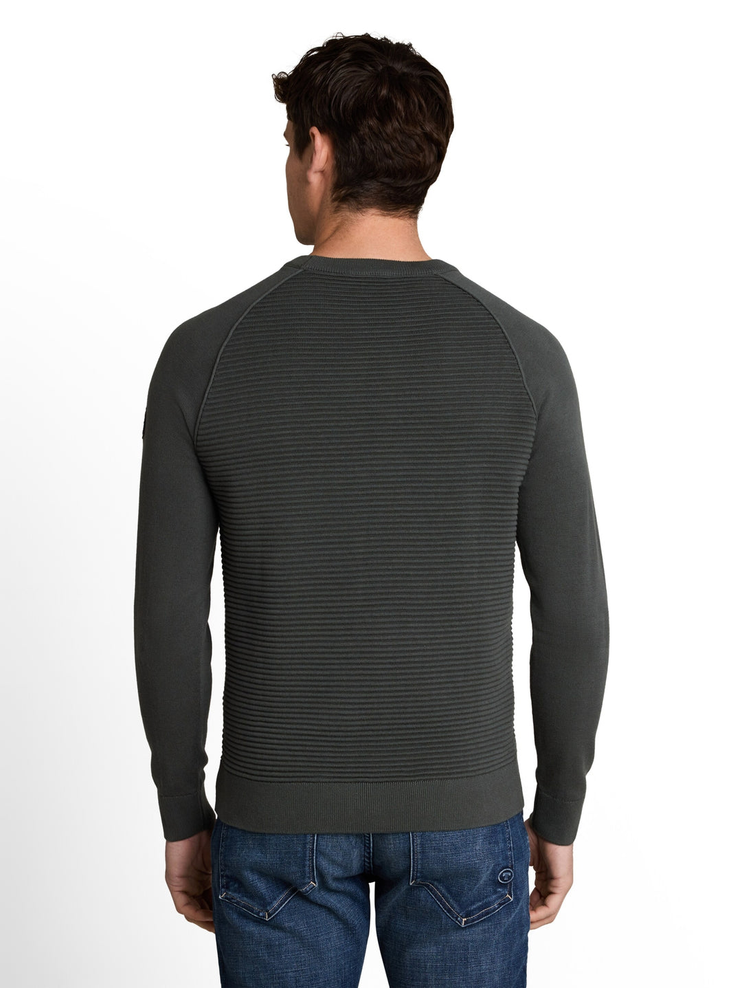ottoman structured crew neck k, Darkest Olive 14406 Bild 4
