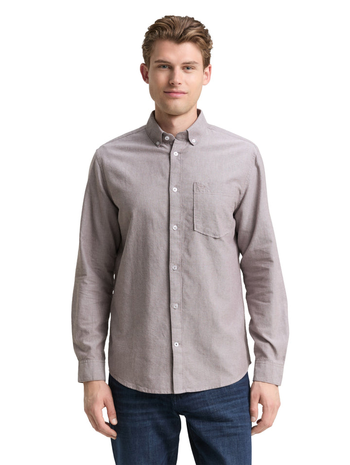 oxford shirt, brown white chambray 38935 Bild 12