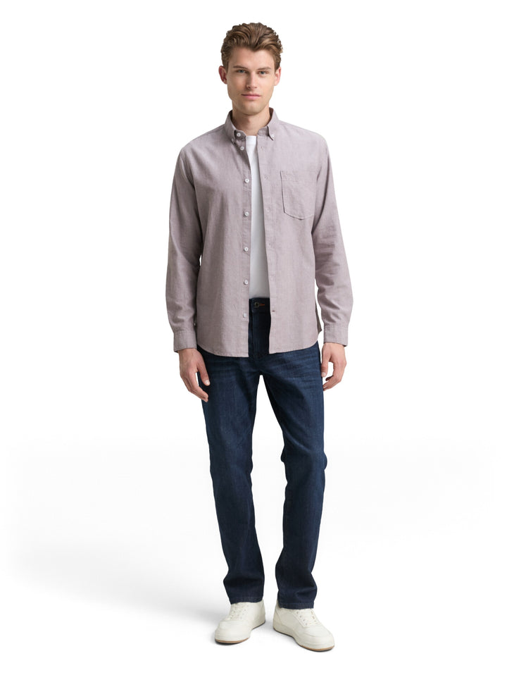 oxford shirt, brown white chambray 38935 Bild 9