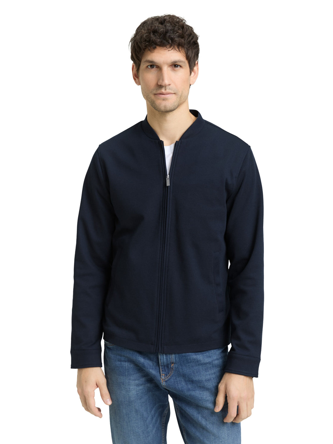 piqué bomber jacket, sky captain blue 10668 Bild 5
