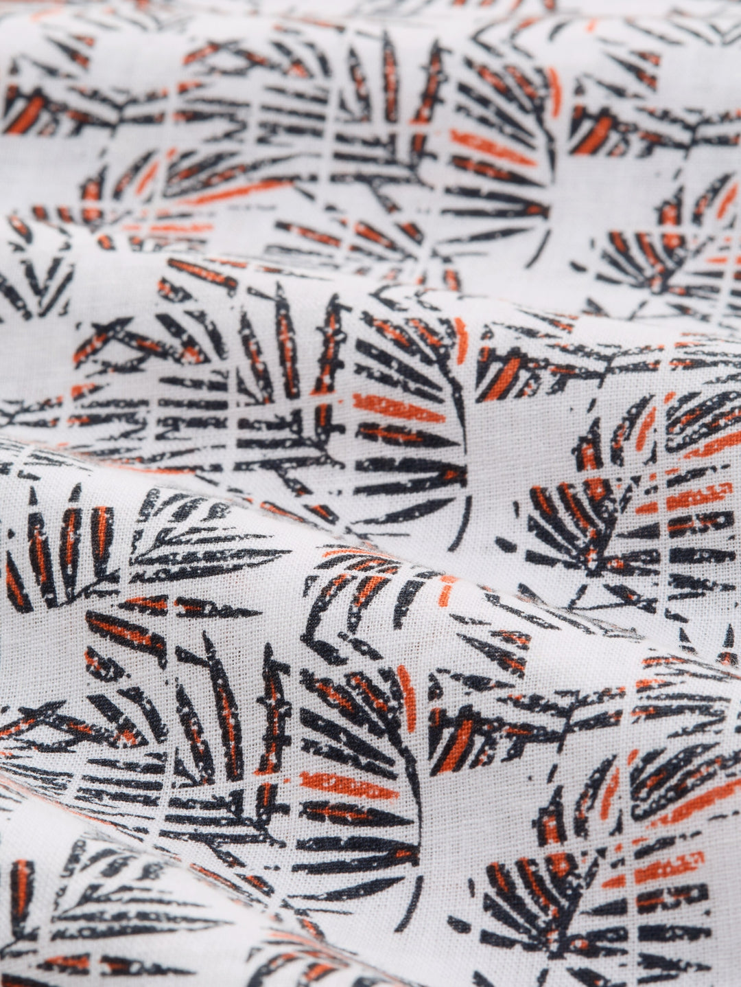 printed cotton linen shirt, white palm tree design 39621 Bild 2