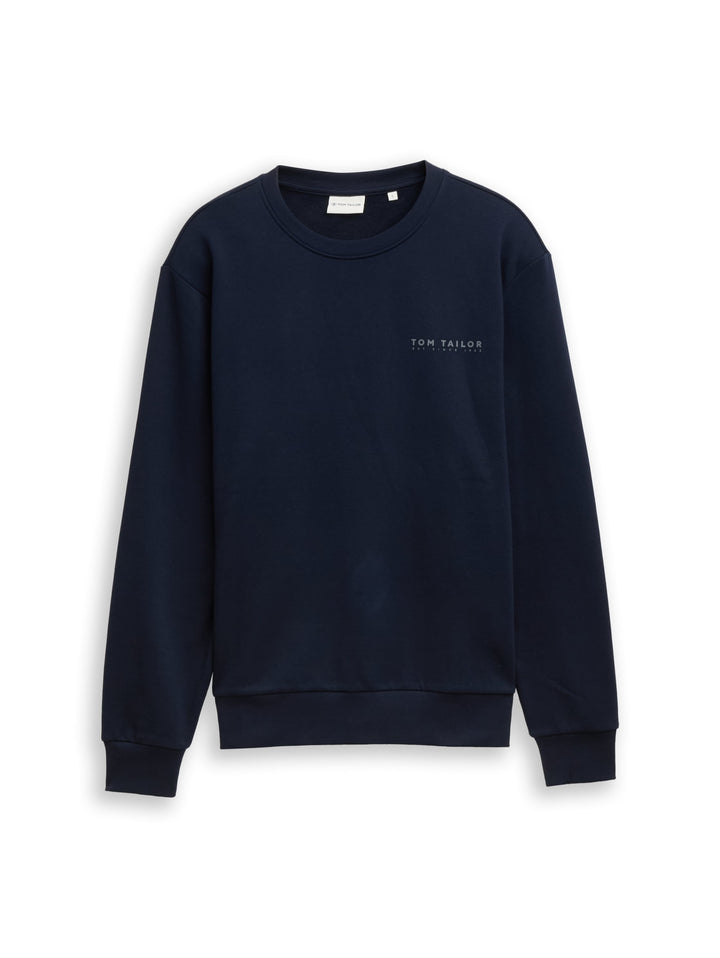 printed crew neck sweater, sky captain blue 10668 Bild 1