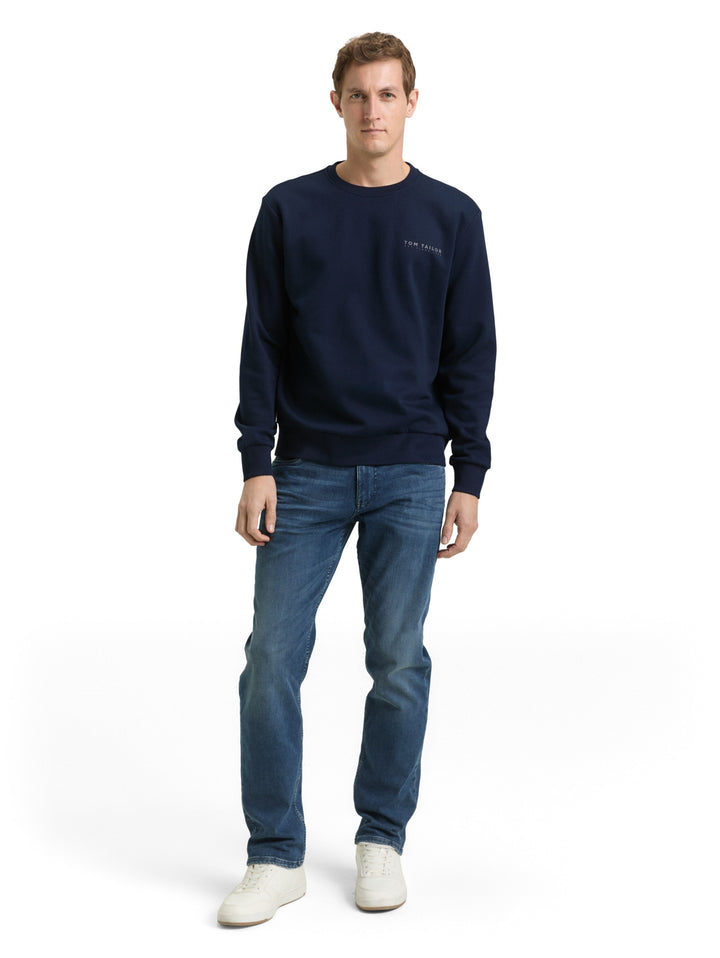 printed crew neck sweater, sky captain blue 10668 Bild 3