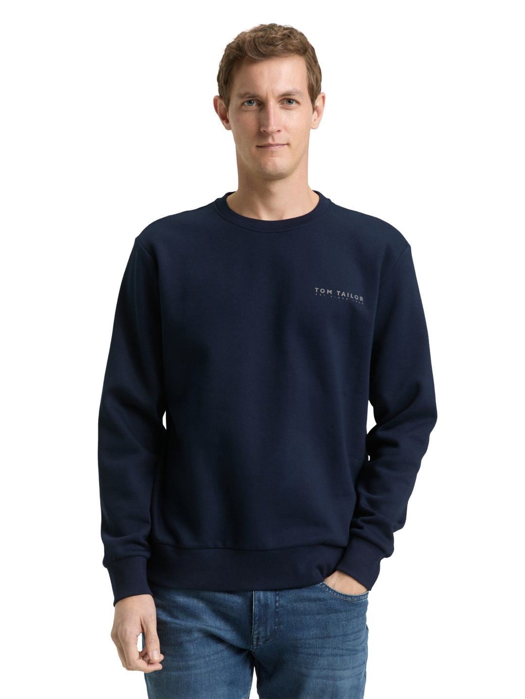 printed crew neck sweater, sky captain blue 10668 Bild 6