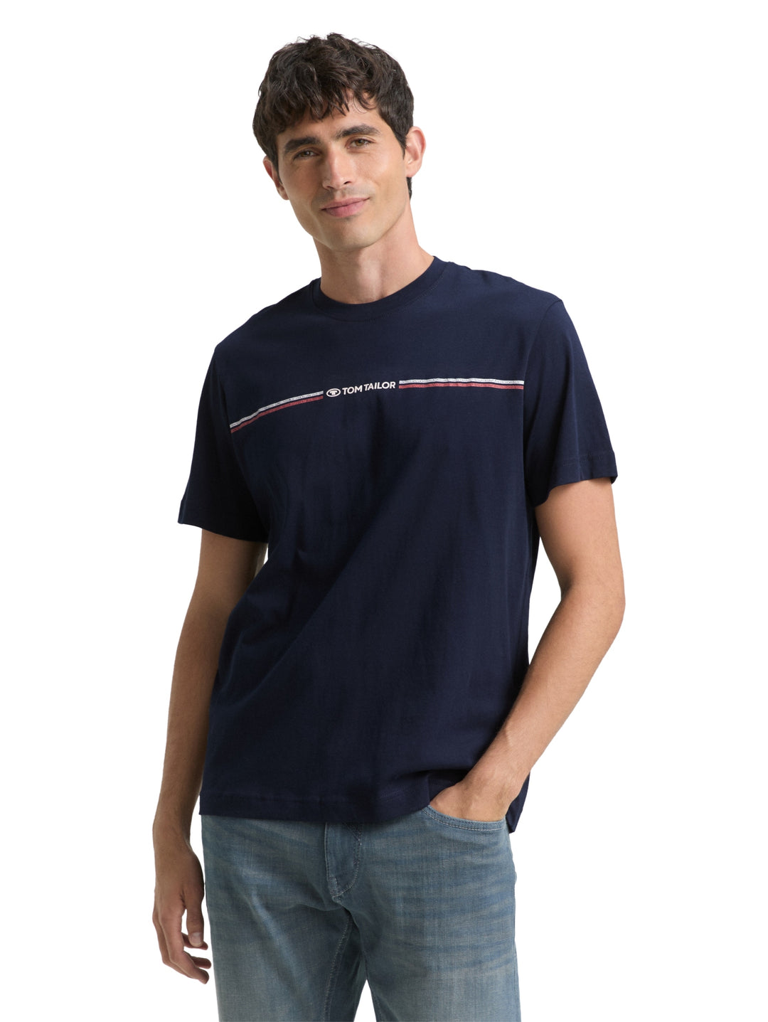 printed crewneck t-shirt, sky captain blue 10668 Bild 5