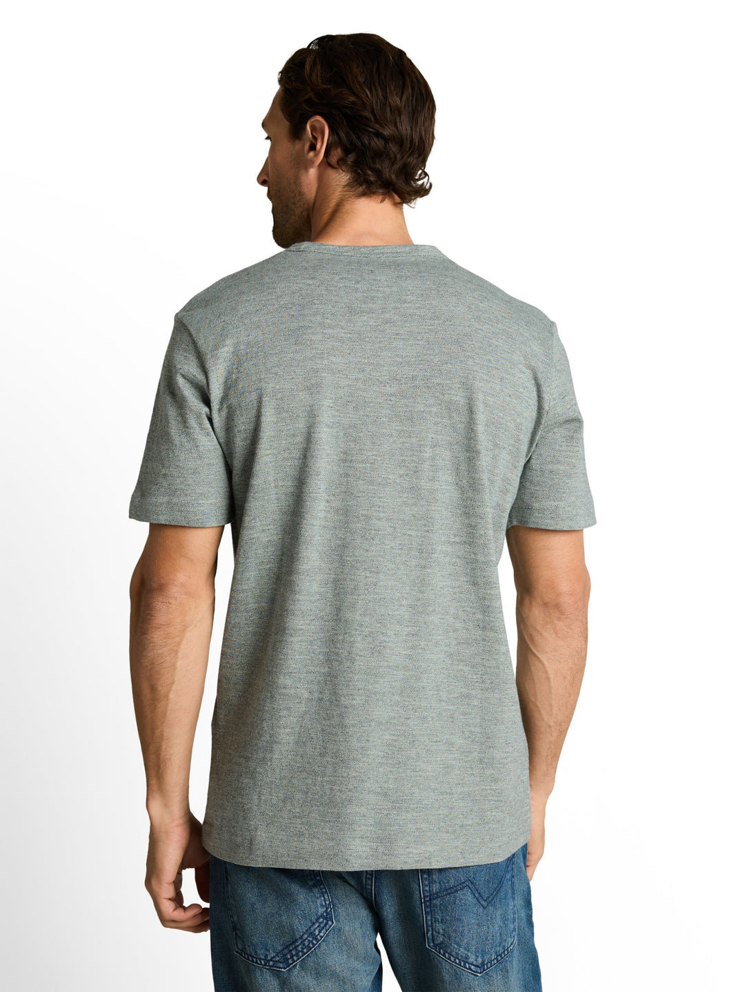 printed fine stripe t-shirt, green navy injected 40037 Bild 4