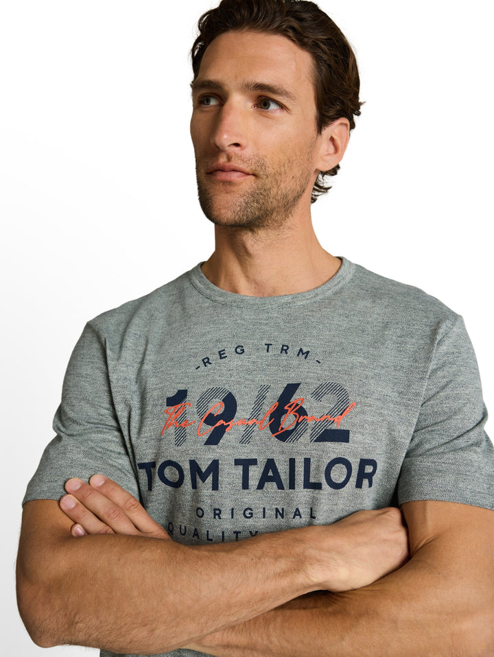 printed fine stripe t-shirt, green navy injected 40037 Bild 5