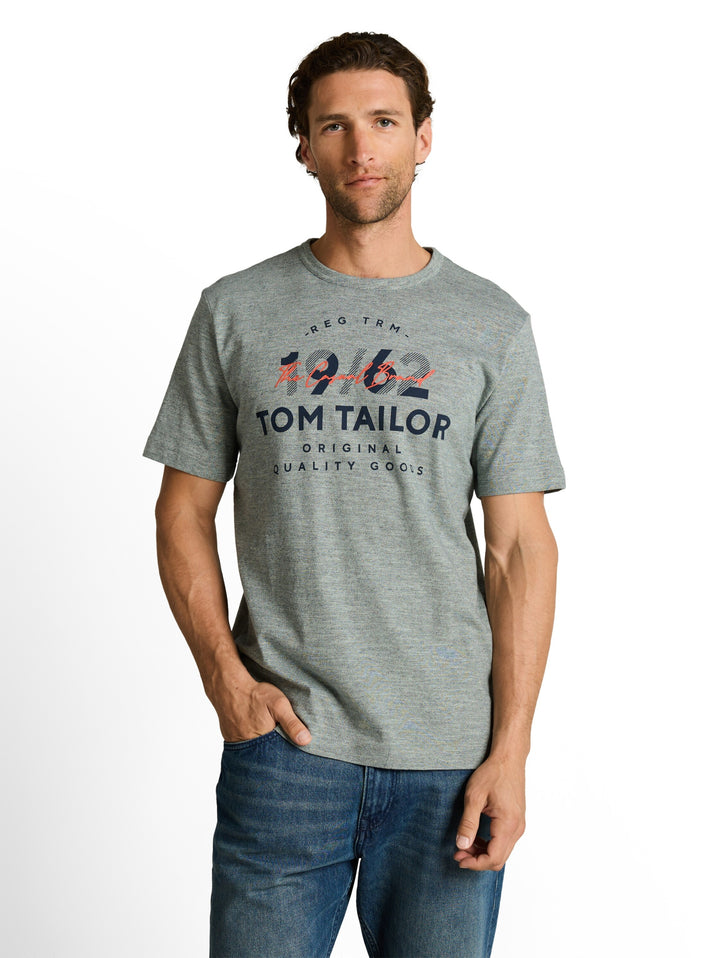 printed fine stripe t-shirt, green navy injected 40037 Bild 6