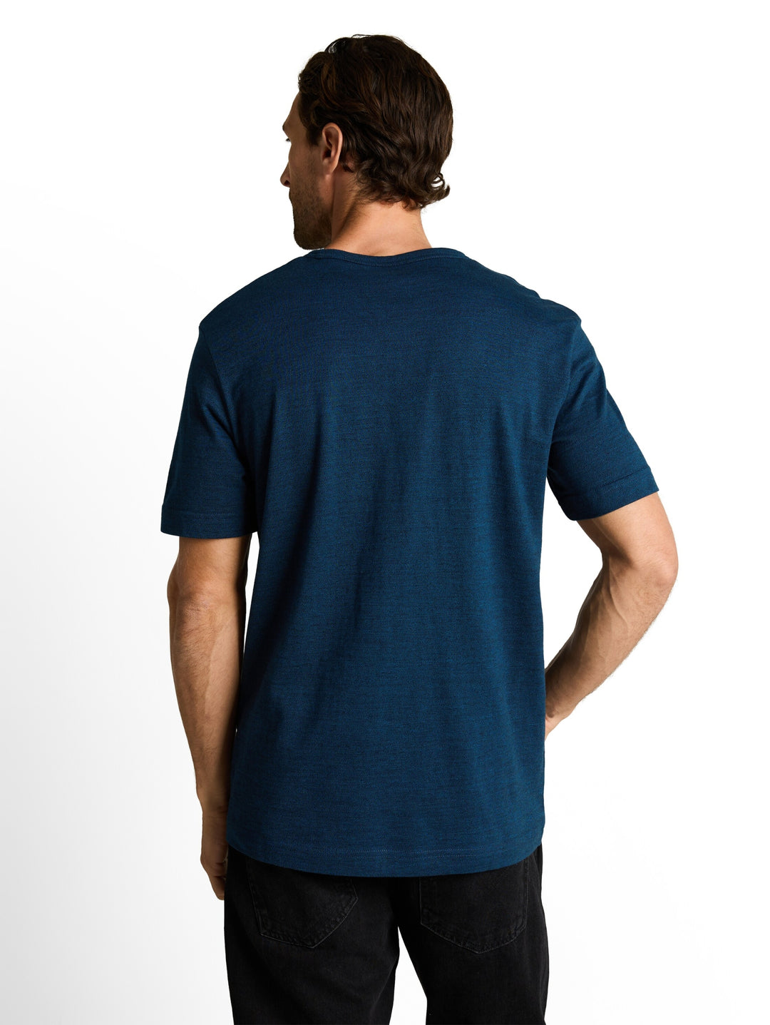 printed fine stripe t-shirt, navy blue petrol injected 40036 Bild 4