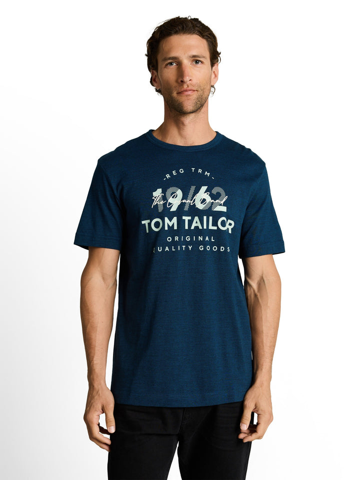 printed fine stripe t-shirt, navy blue petrol injected 40036 Bild 5