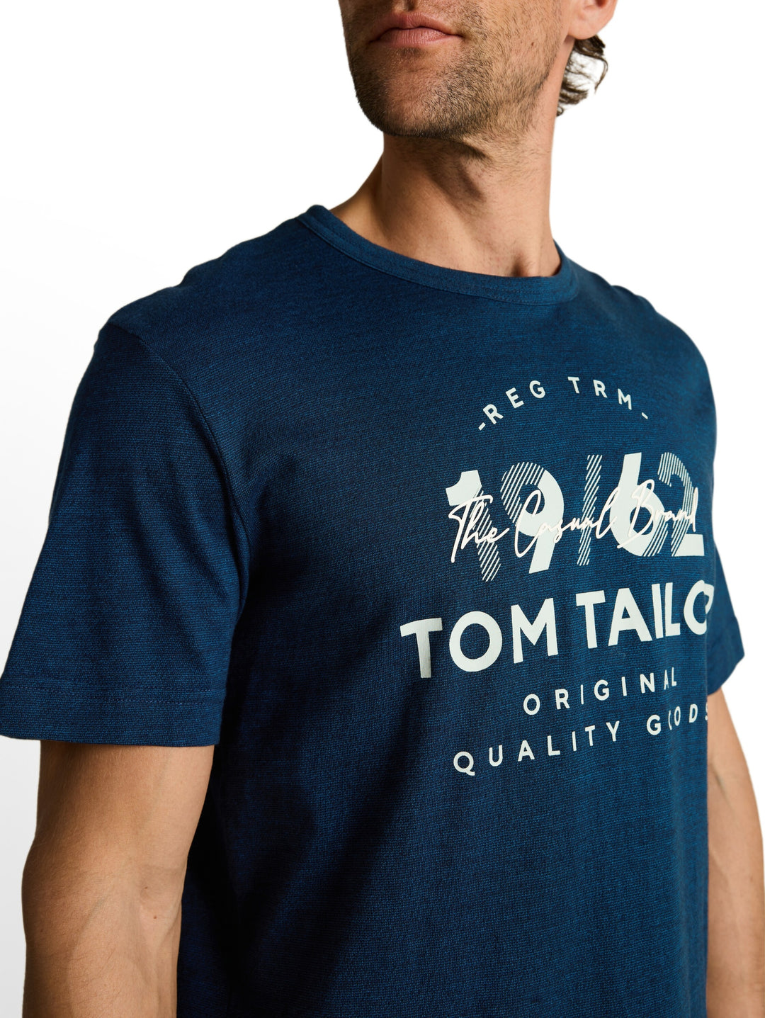 printed fine stripe t-shirt, navy blue petrol injected 40036 Bild 6