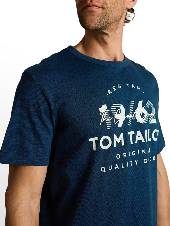 printed fine stripe t-shirt, navy blue petrol injected 40036 Bild 6