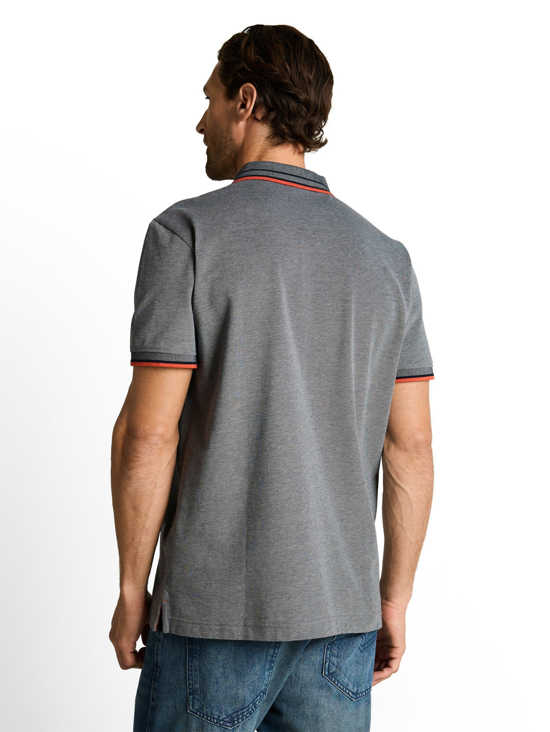 printed polo, greyish green two tone pique 40049 Bild 3