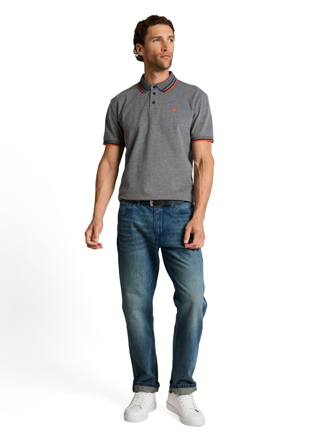 printed polo, greyish green two tone pique 40049 Bild 4
