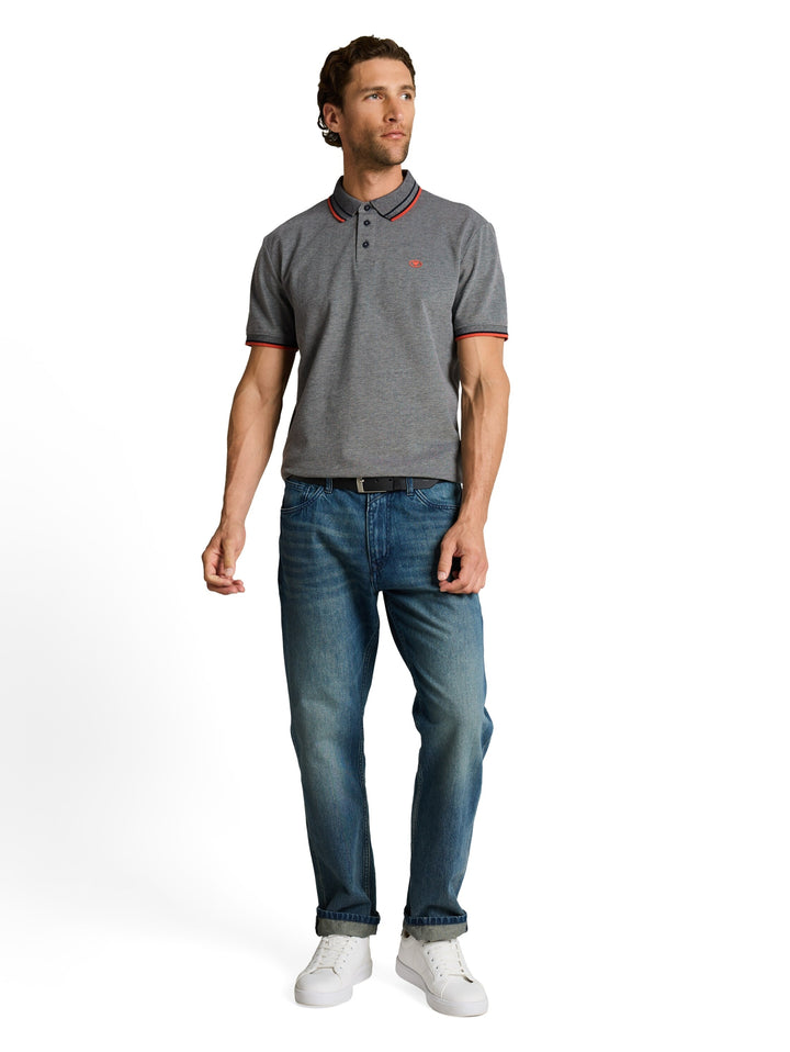 printed polo, greyish green two tone pique 40049 Bild 4