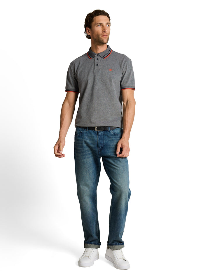 printed polo, greyish green two tone pique 40049 Bild 4