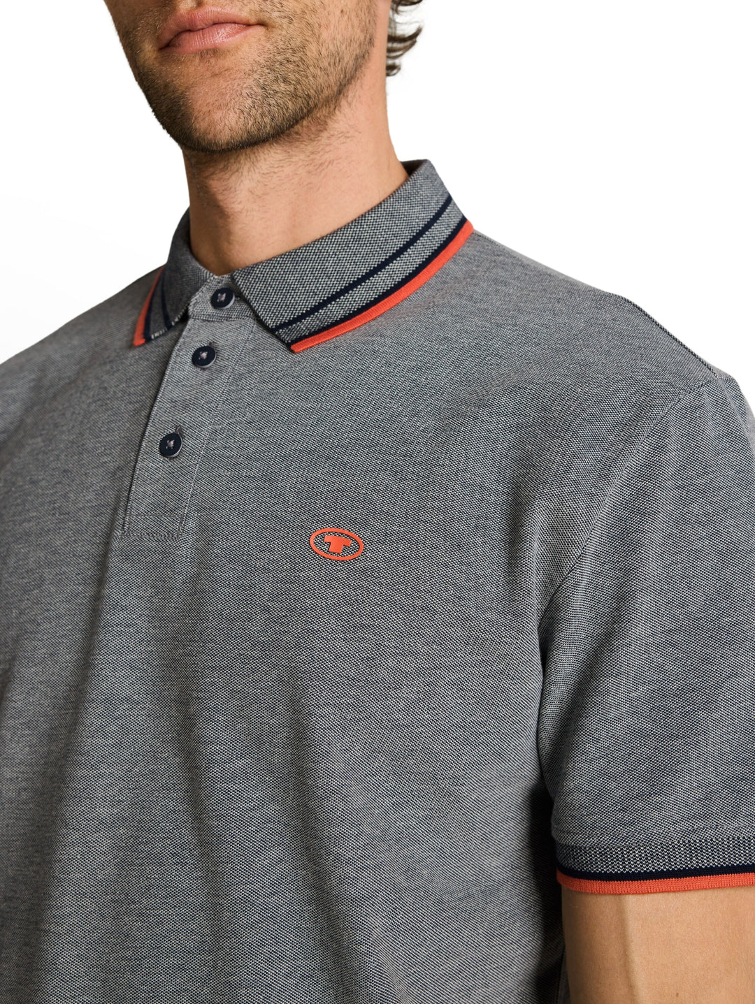 printed polo, greyish green two tone pique 40049 Bild 5