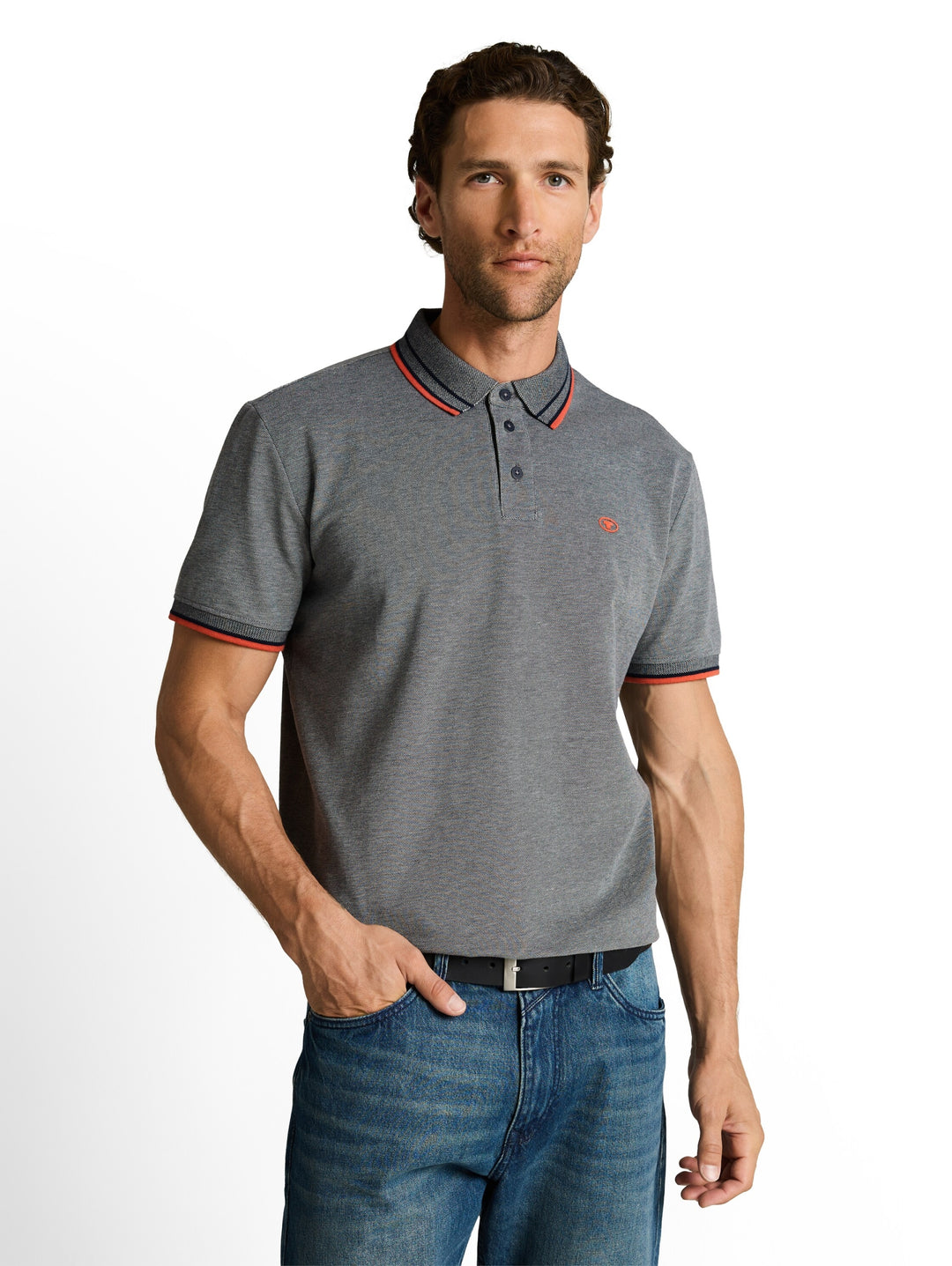 printed polo, greyish green two tone pique 40049 Bild 6