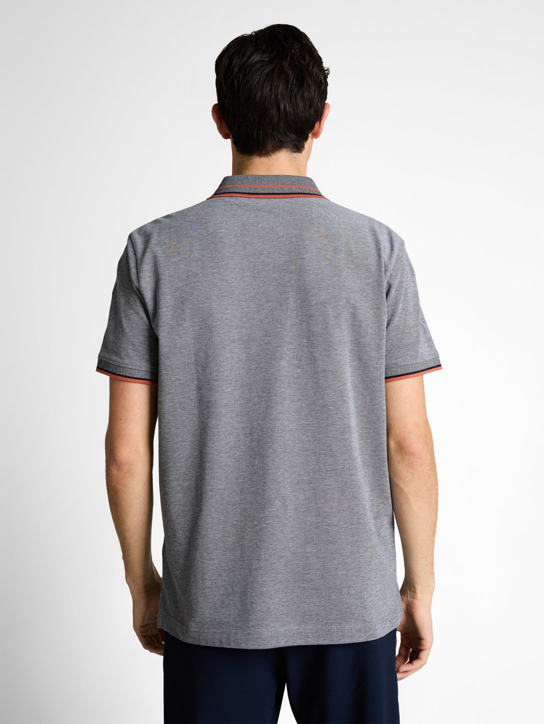 printed polo, navy white two tone pique 24571 Bild 4
