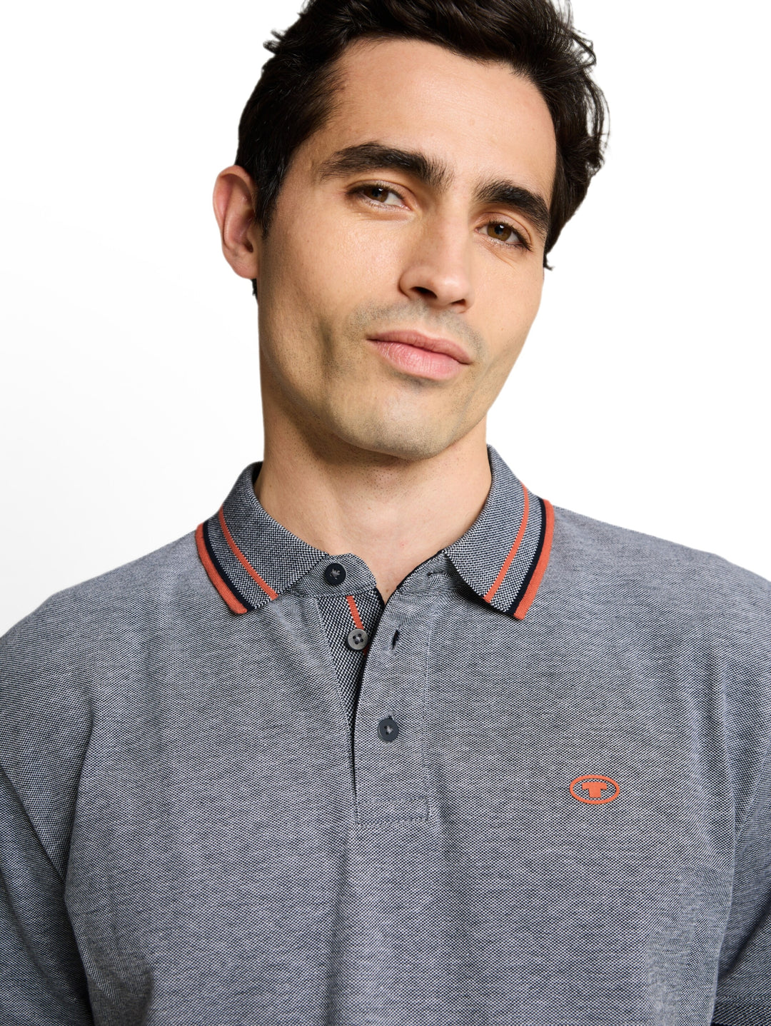 printed polo, navy white two tone pique 24571 Bild 5