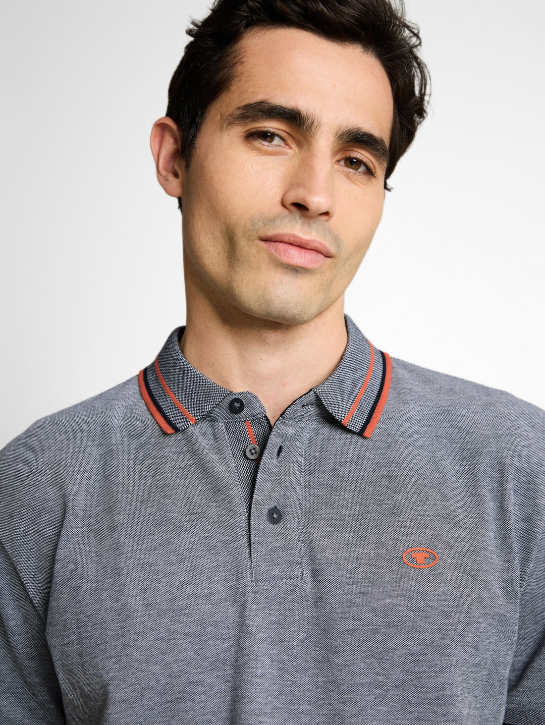 printed polo, navy white two tone pique 24571 Bild 5