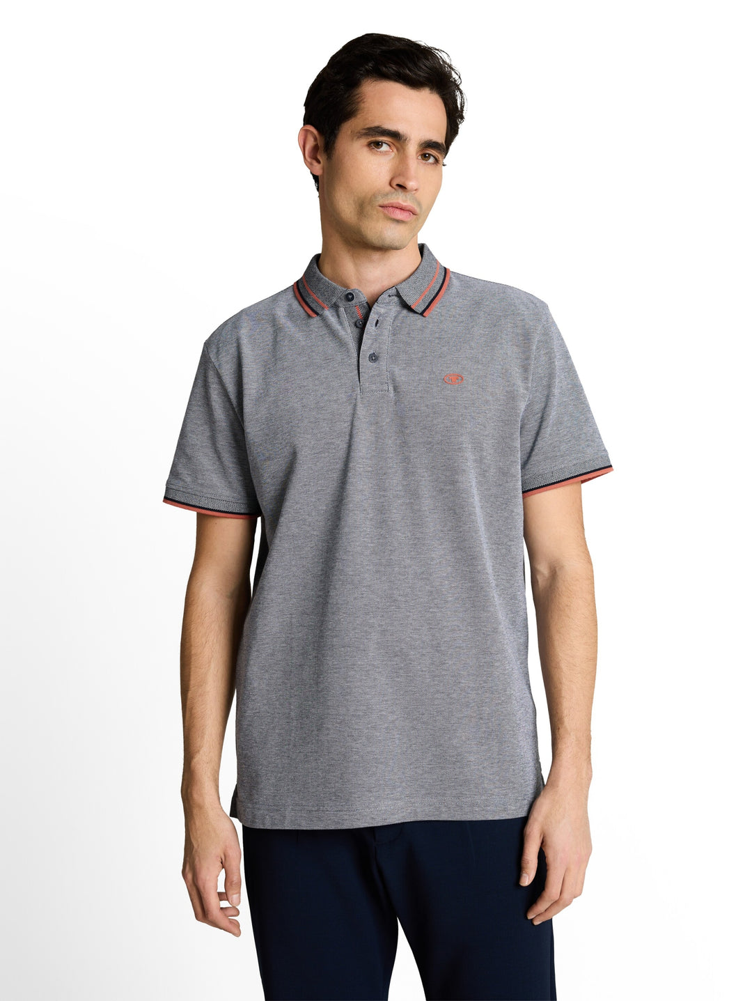 printed polo, navy white two tone pique 24571 Bild 6