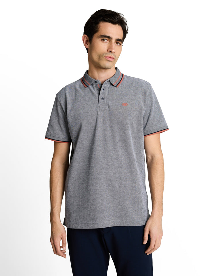 printed polo, navy white two tone pique 24571 Bild 6