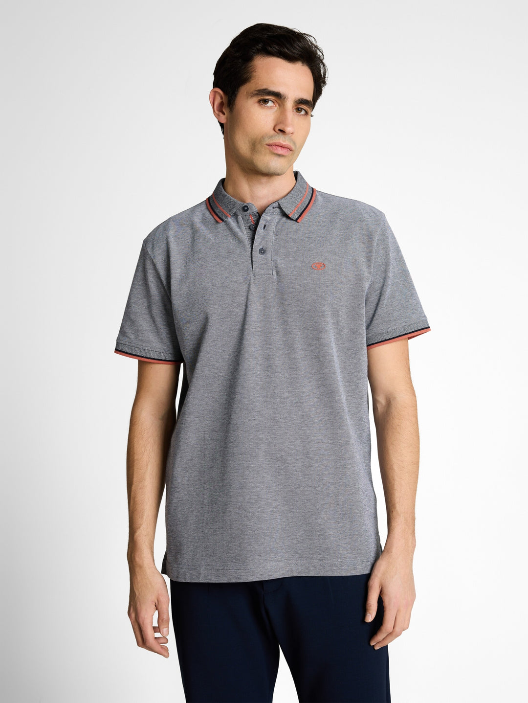 printed polo, navy white two tone pique 24571 Bild 6