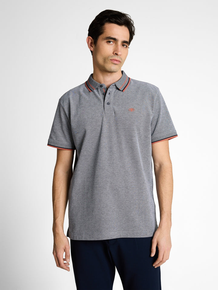printed polo, navy white two tone pique 24571 Bild 6