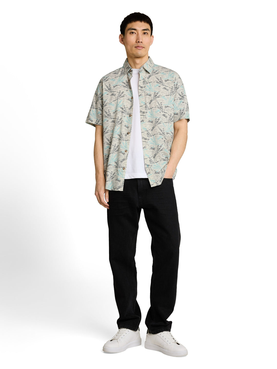 printed shirt, off white navy palm design 39713 Bild 3