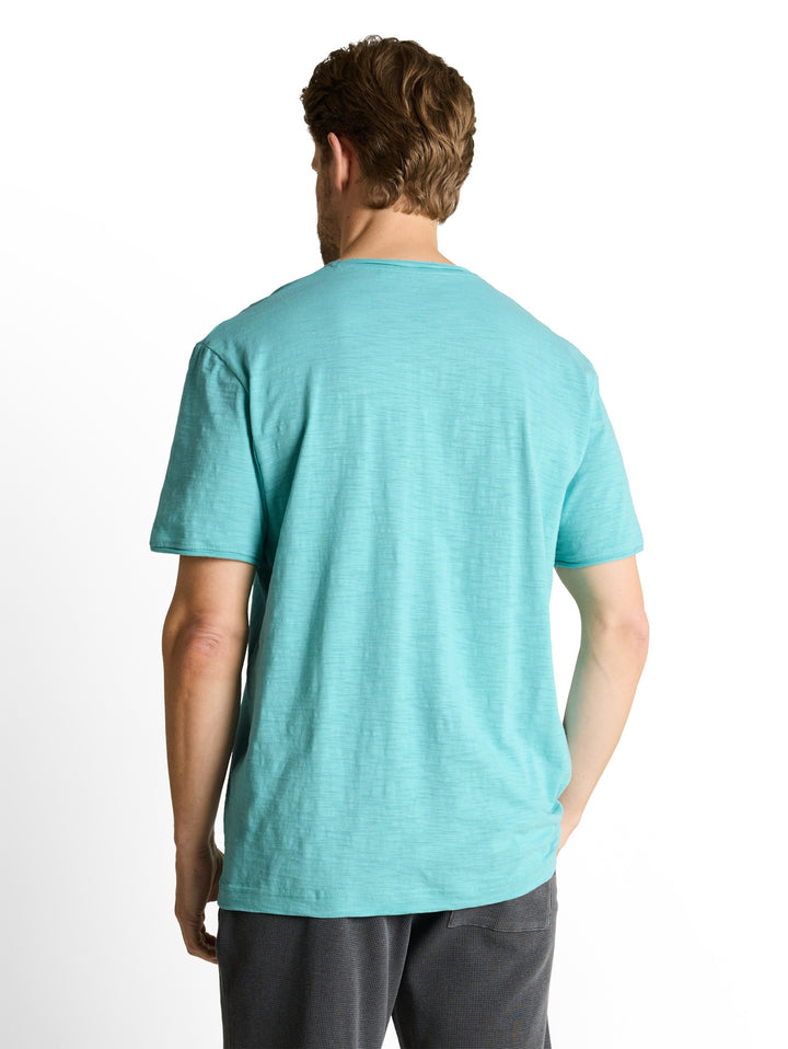 printed slub v-neck t-shirt, river teal 39442 Bild 4