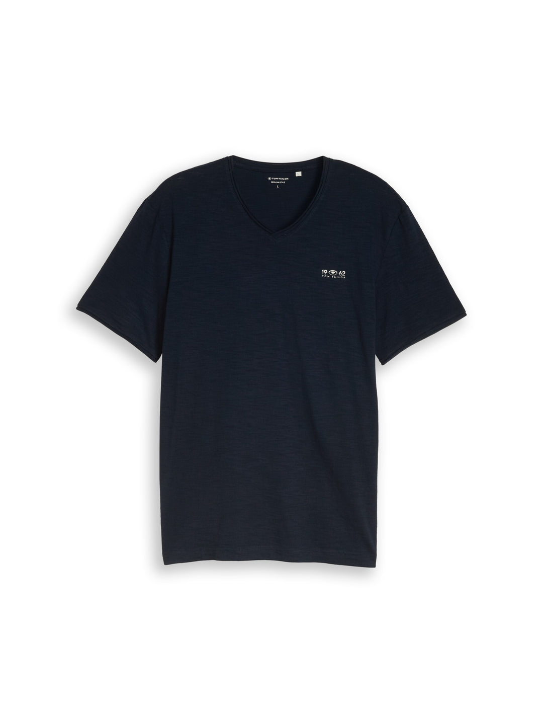 printed slub v-neck t-shirt, sky captain blue 10668 Bild 1