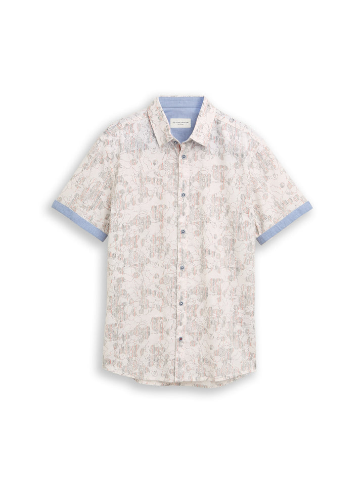 printed slubyarn shirt, off white irregular design 40191 Bild 1