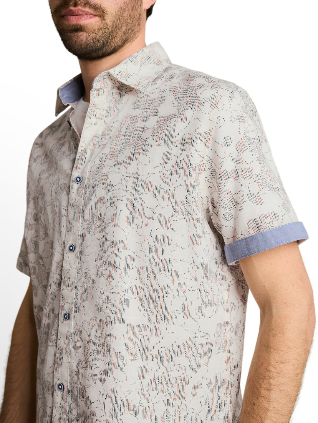 printed slubyarn shirt, off white irregular design 40191 Bild 5