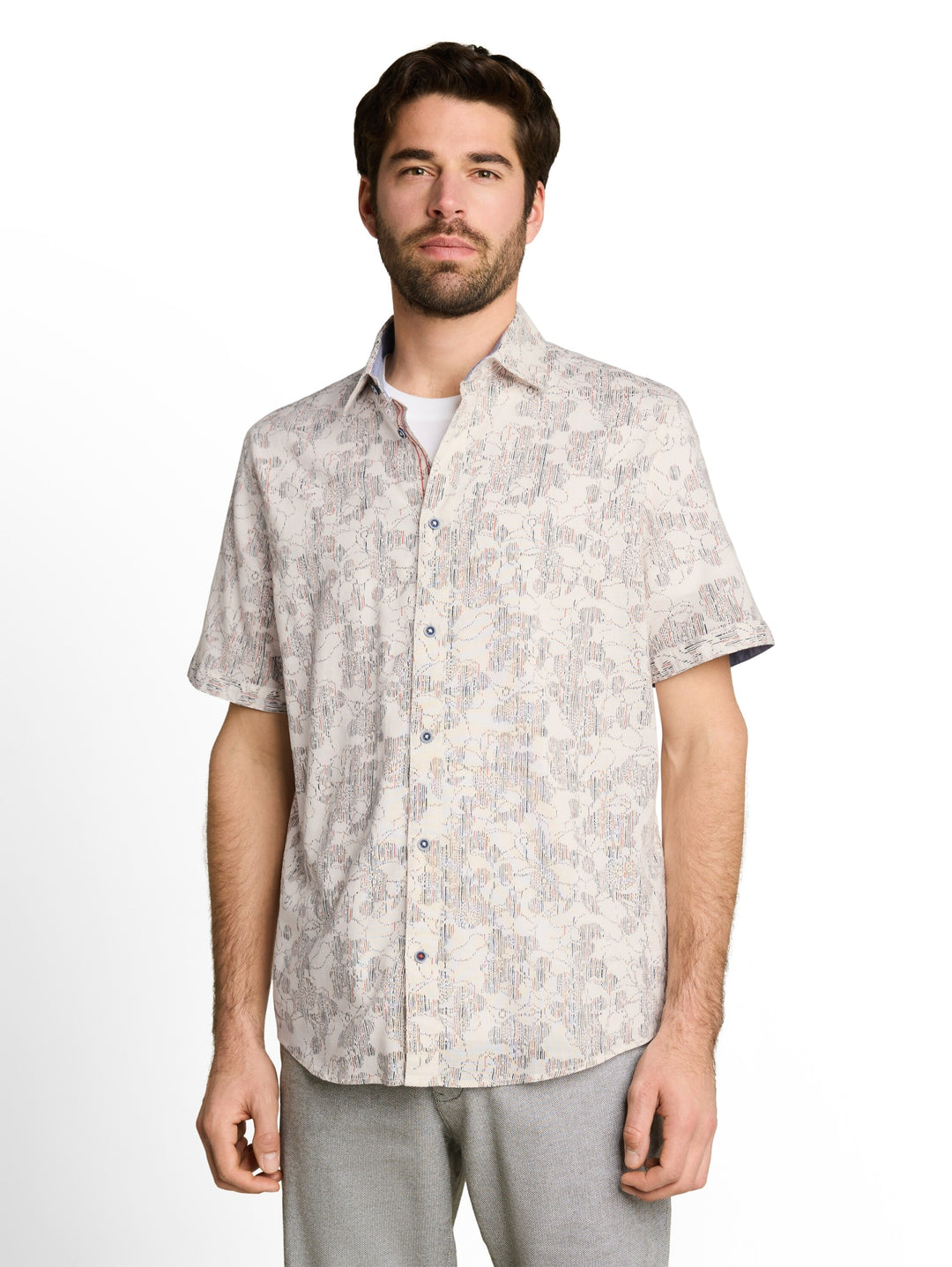printed slubyarn shirt, off white irregular design 40191 Bild 6