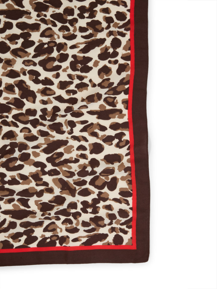 printed square scarf, beige brown leo design 41173 Bild 3